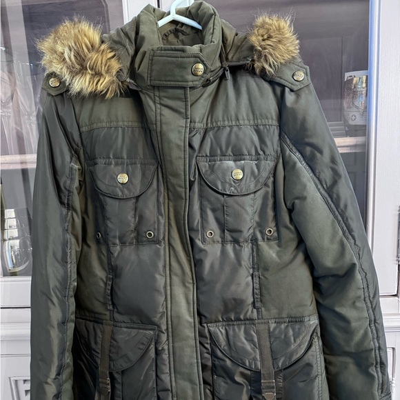 Miss Sixty Jackets & Blazers - Miss Sixty down winter coat, medium, army green detachable hood
